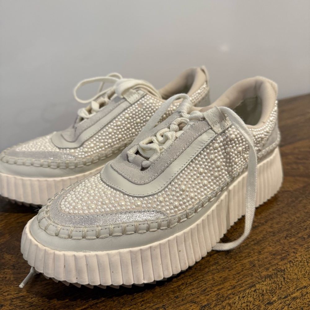 Dolce Vita Dolen Pearl Platform Sneakers in Vanilla Pearl - Picture 9 of 15